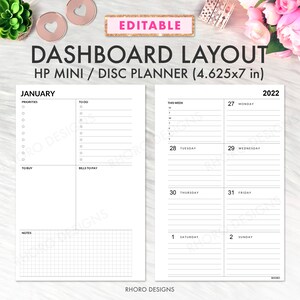 EDITABLE Happy Planner Mini Dashboard Layout Printable Insert - Etsy