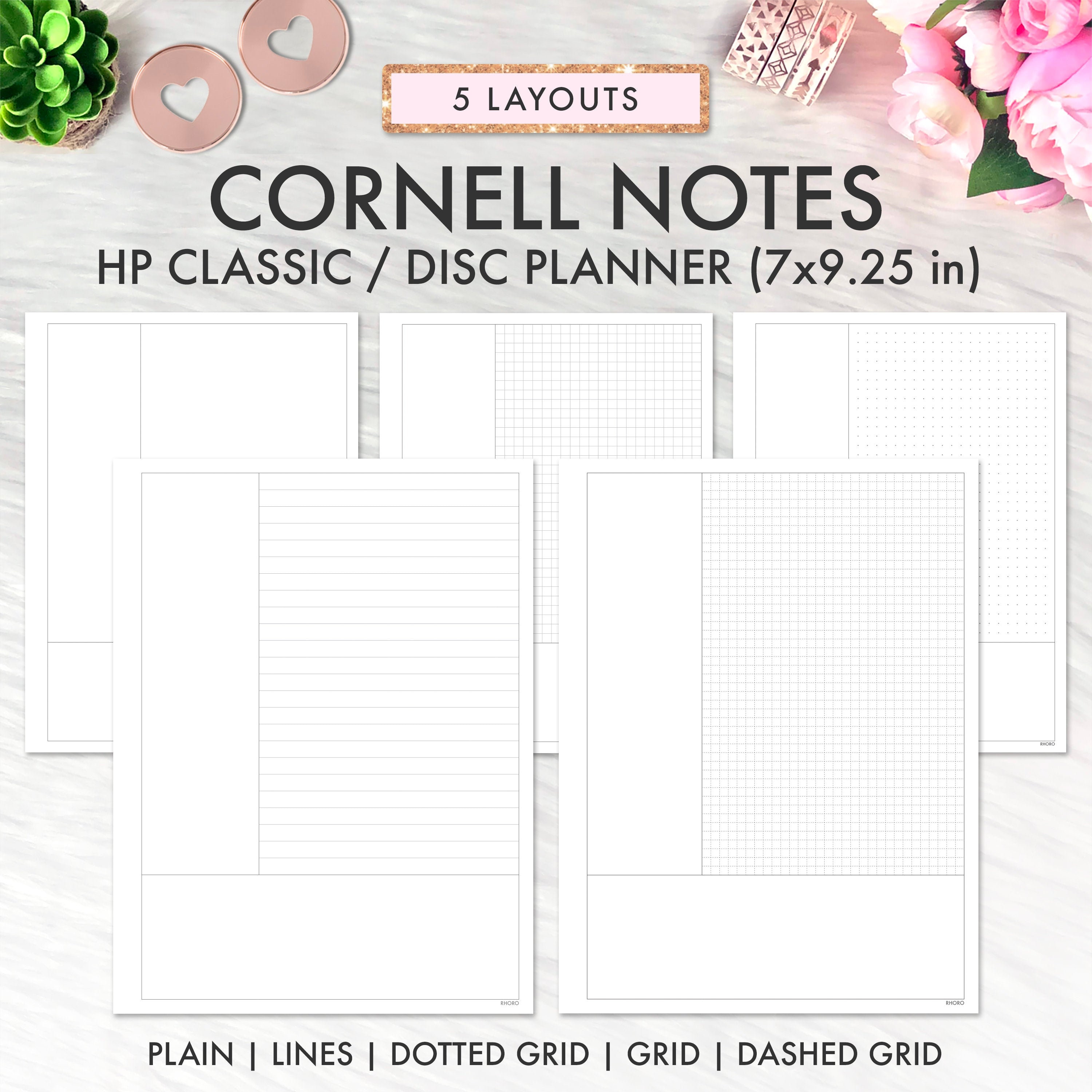 Cornel Notes Cornell Notes Taking Cornell Notes Template | Etsy Uk