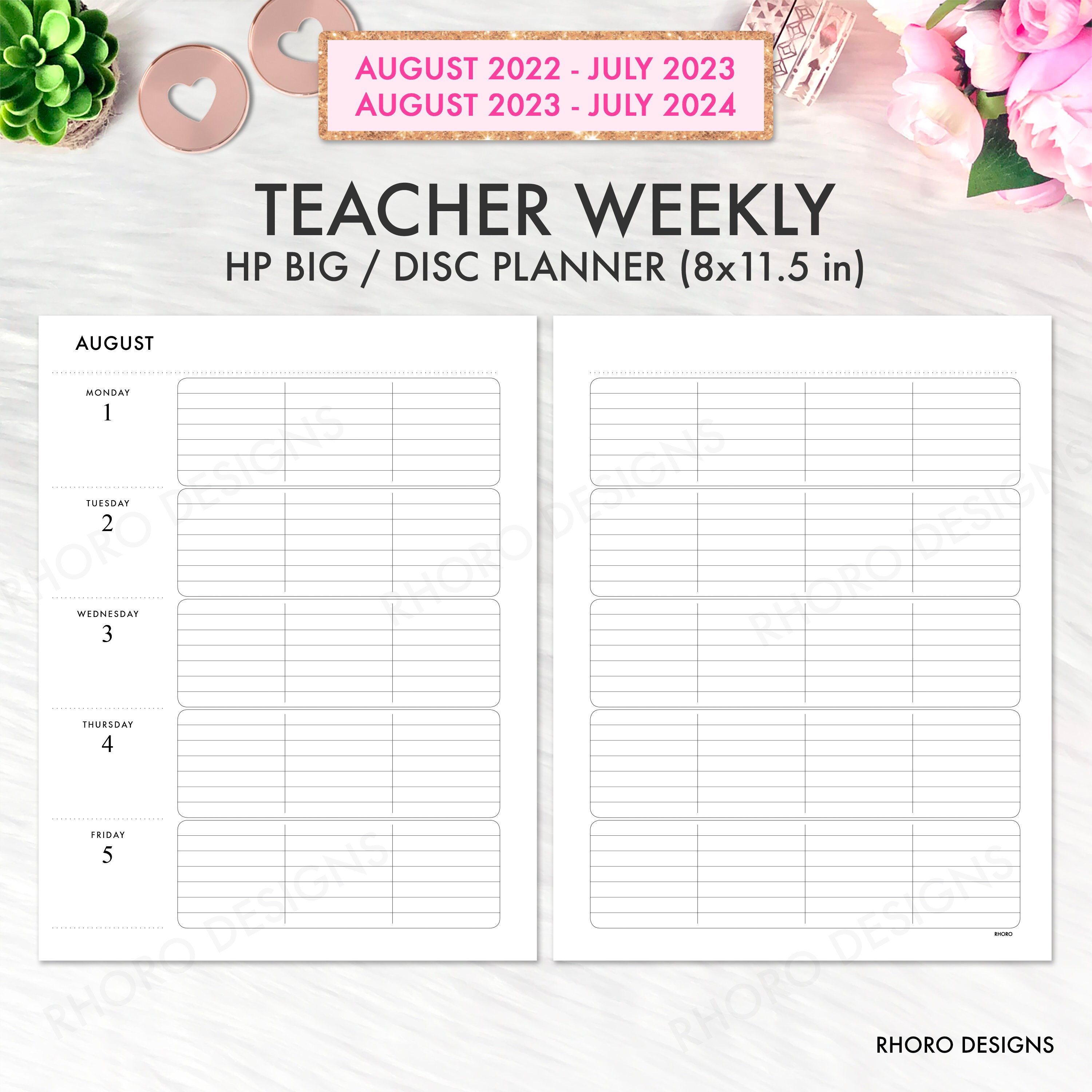 Teacher Planner 20232024 8.5x11 Happy Planner Big Teacher Etsy