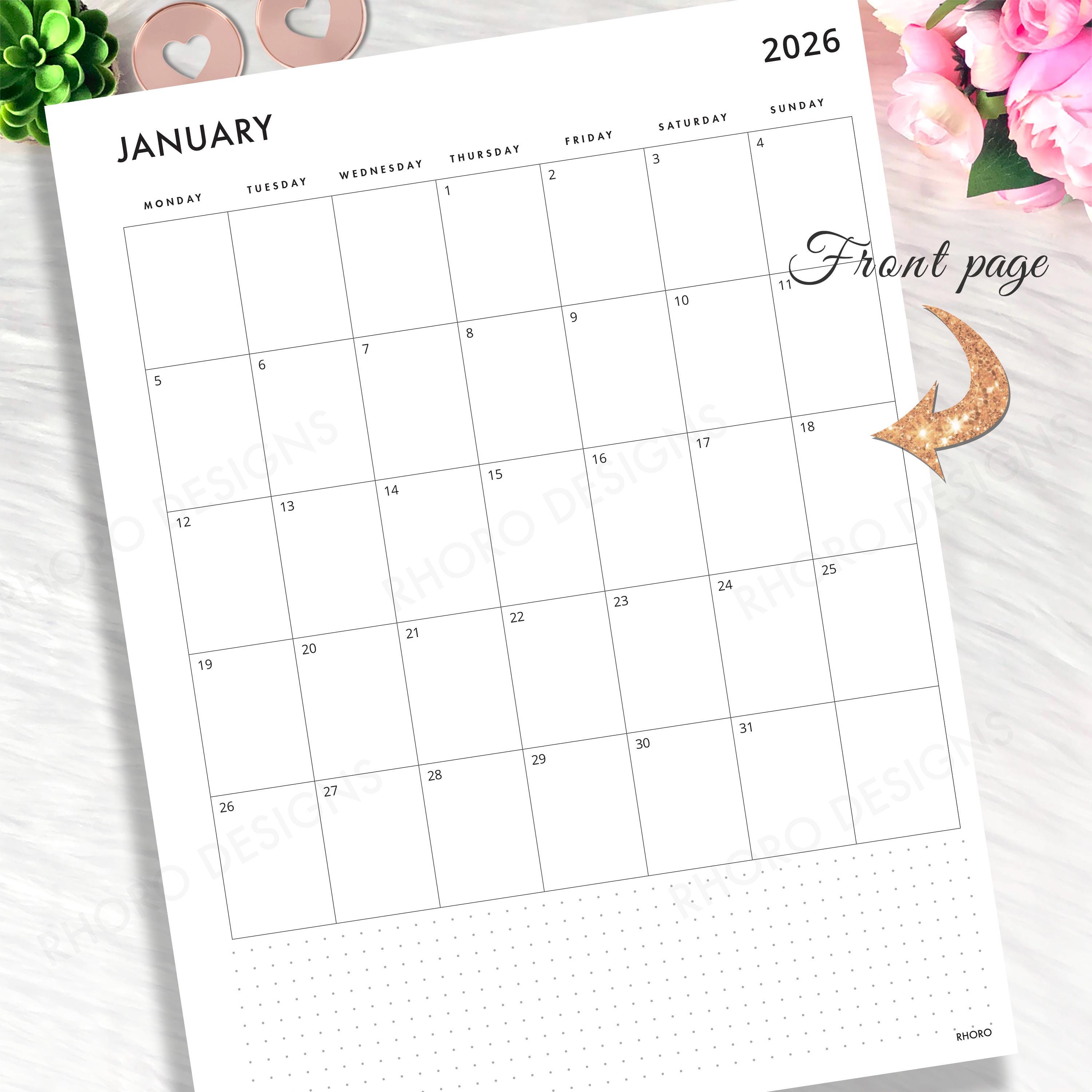 Classic Happy Planner 2026 2027 Monthly Calendar, Monthly Overview