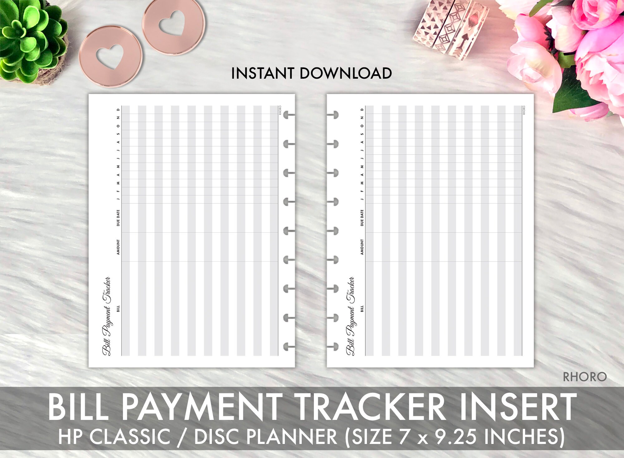 Happy Planner Classic BILL PAYMENT TRACKER Printable Insert, Bill ...