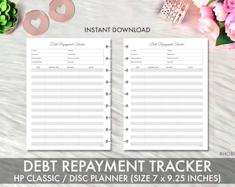 Happy Planner Classic DEBT REPAYMENT TRACKER Printable Insert, Debt Repayment Happy Planner Classic Refill Printable Inserts Planner 2025