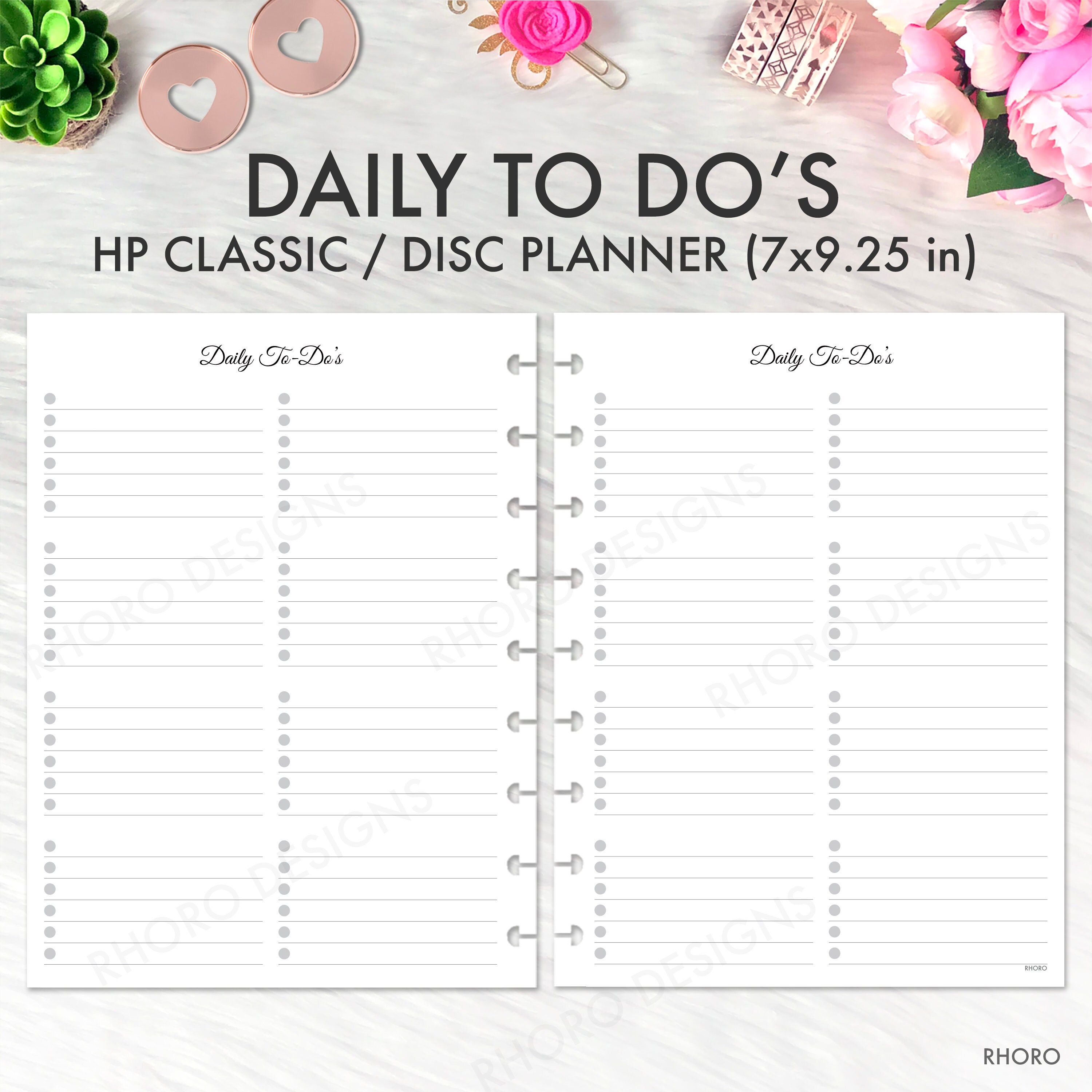 CLASSIC Happy Planner Checklist Insert Weekly Checklist Etsy