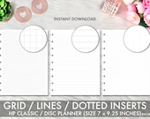 Classic Happy Planner Inserts, Happy Planner Inserts Printable, Grid, Lines, Dotted Grid Set, Mambi Classic, Happy Planner Printable Inserts