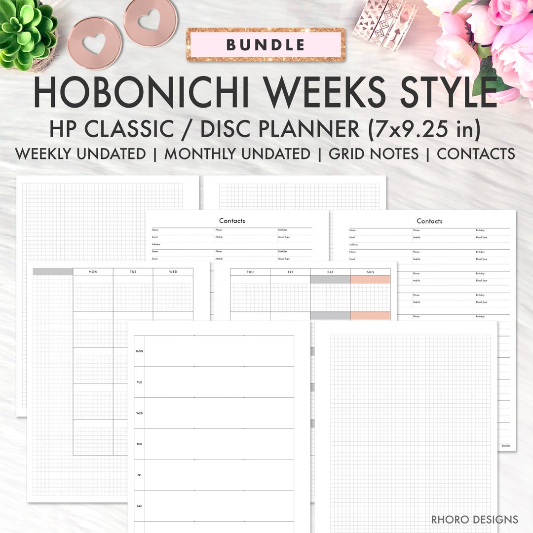 CLASSIC HAPPY PLANNER Printable Insert, Hobonichi Weeks Grid Style ...