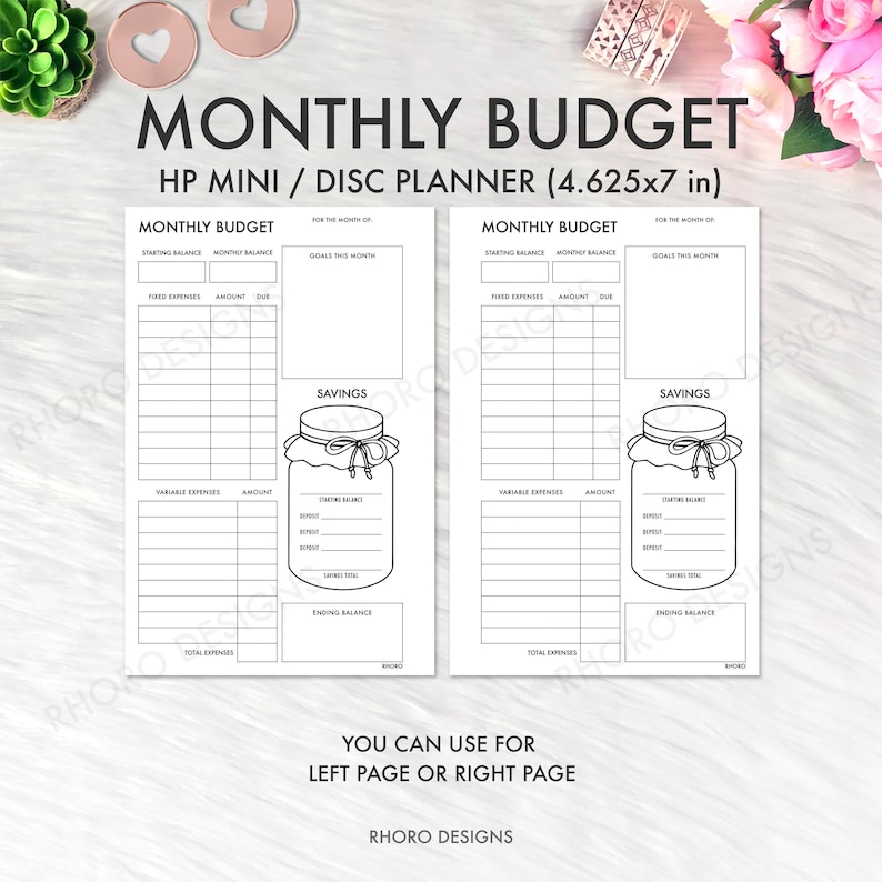 Happy Planner Mini Inserts Monthly Budget Happy Planner Mini | Etsy
