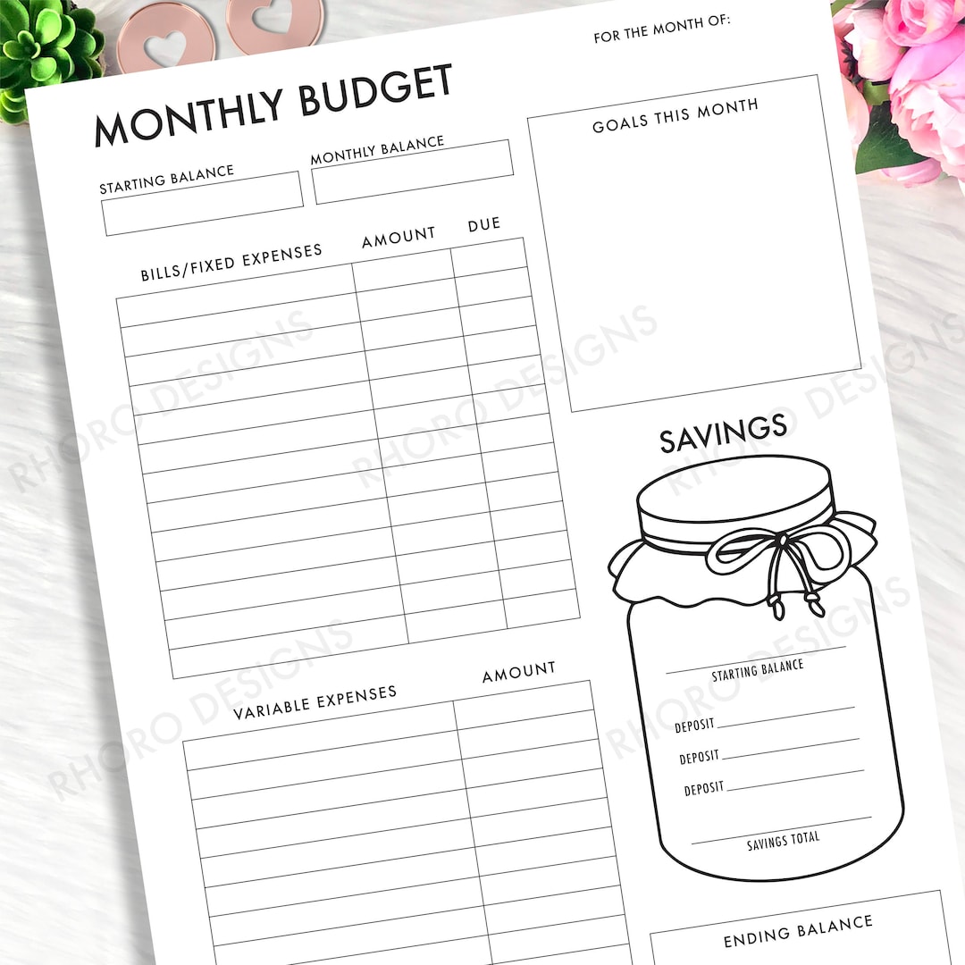 Happy Planner Classic Inserts, Monthly Budget, Happy Planner Classic ...