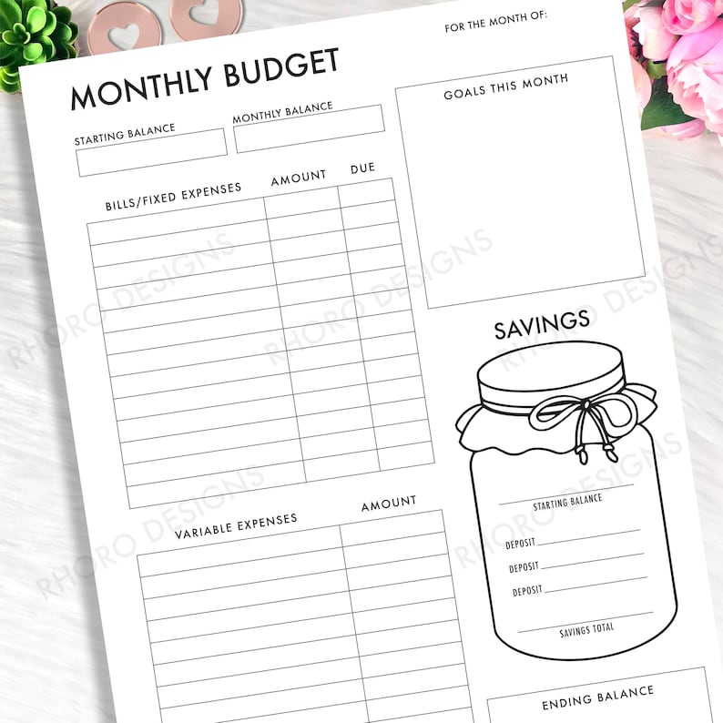 Happy Planner Classic Inserts, Monthly Budget, Happy Planner Classic Budget Inserts, Monthly Budget Printable, Happy Planner Budget Inserts image 1