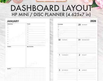Inserto imprimible de diseño de mini panel de Happy Planner EDITABLE, insertos de repuesto semanales sin fecha para mini panel de Happy Planner, Happy Planner Mini