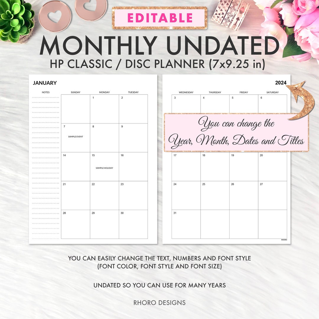 EDITABLE Classic Happy Planner Inserts, Happy Planner Inserts Printable ...