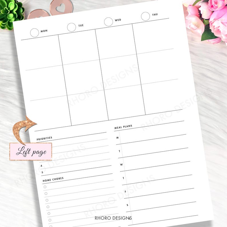 CLASSIC HAPPY PLANNER Parenting Layout Printable Insert, Weekly On Two Pages Undated Productivity Planner Refill Printable Inserts WO2P Pdf image 2