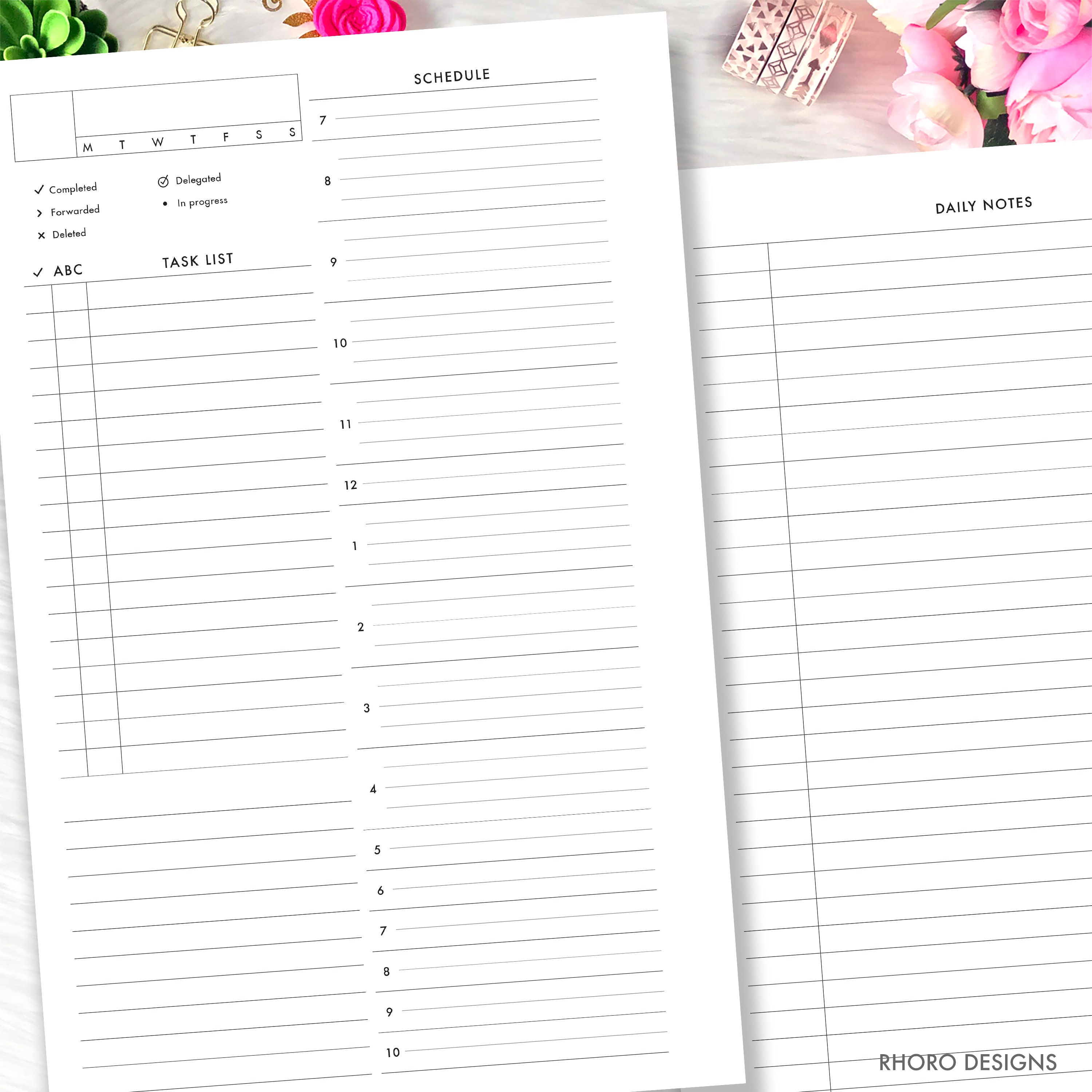 Decorative Half Letter Planner Inserts