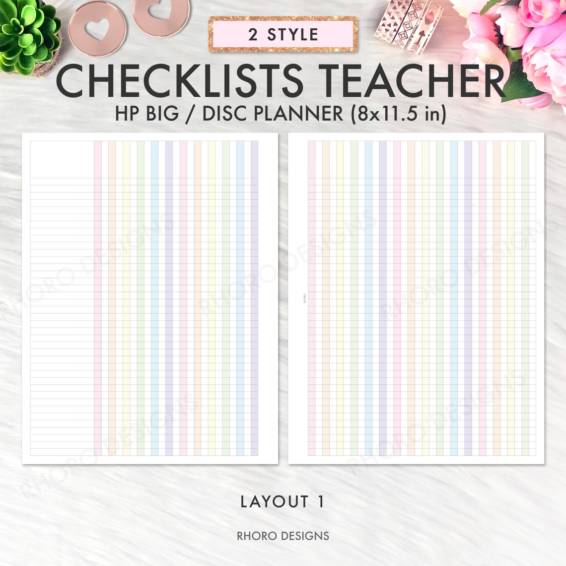 Big Teacher Happy Planner Classroom Checklist Printable Etsy
