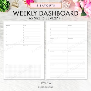 Puede incluir: Un planificador semanal imprimible en blanco y negro en tama&ntilde;o A5 (14,8 cm x 21 cm). El planificador tiene secciones para prioridades, tareas pendientes, compras, facturas por pagar, notas y tareas diarias de lunes a domingo.