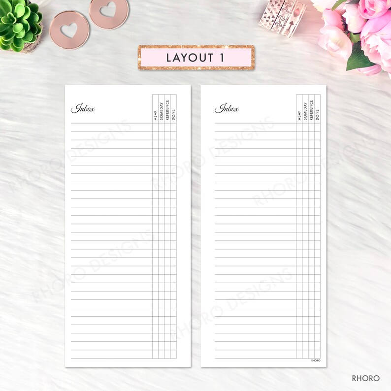 Planner Inbox Layout Printable Inbox Happy Planner Skinny Classic, Inbox Tracker, Happy ...