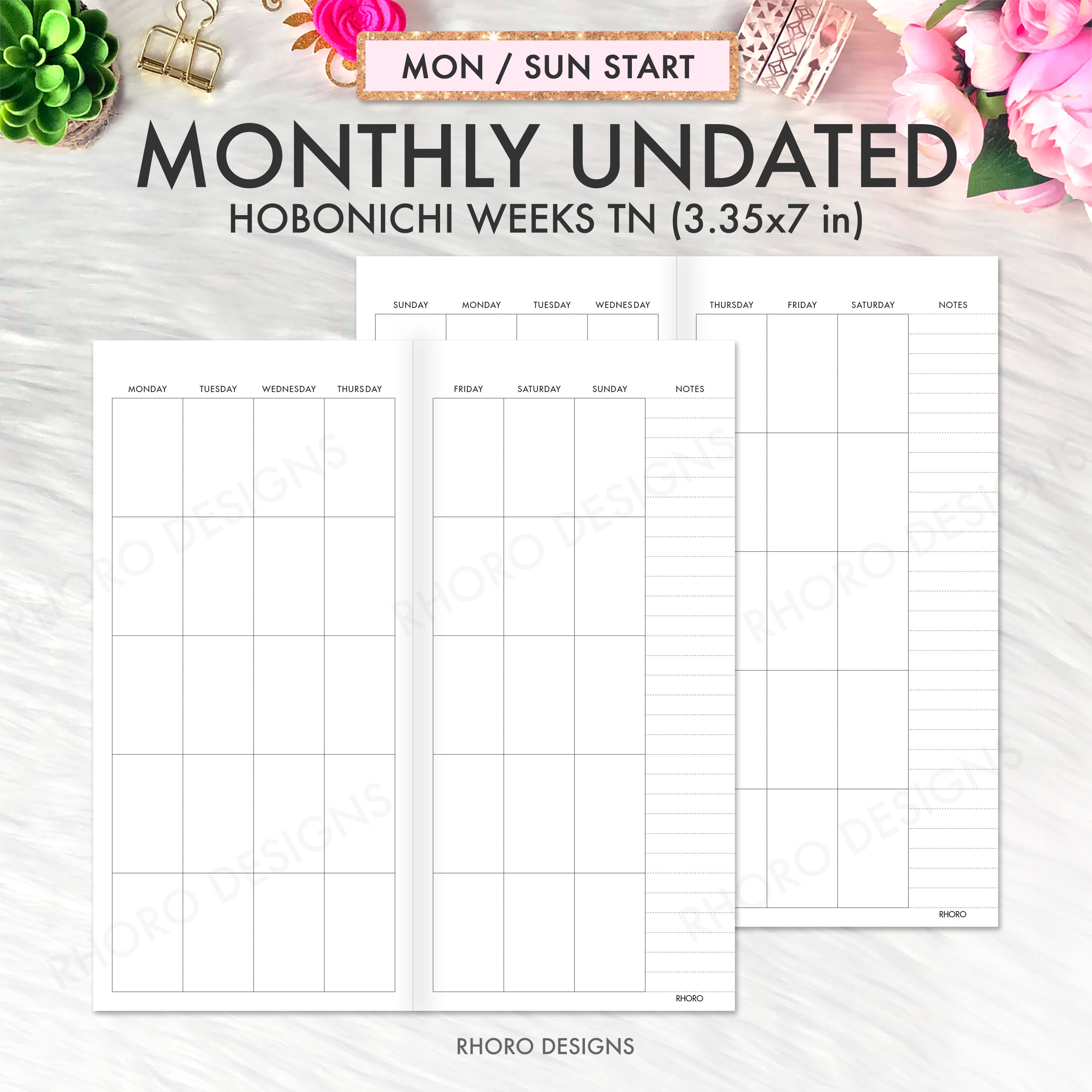 hobonichi-weeks-inserts-hobonichi-weeks-printable-inserts-etsy