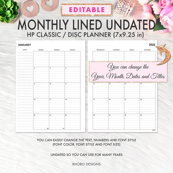 Happy Planner Classic Happy Planner Printable Inserts - Etsy