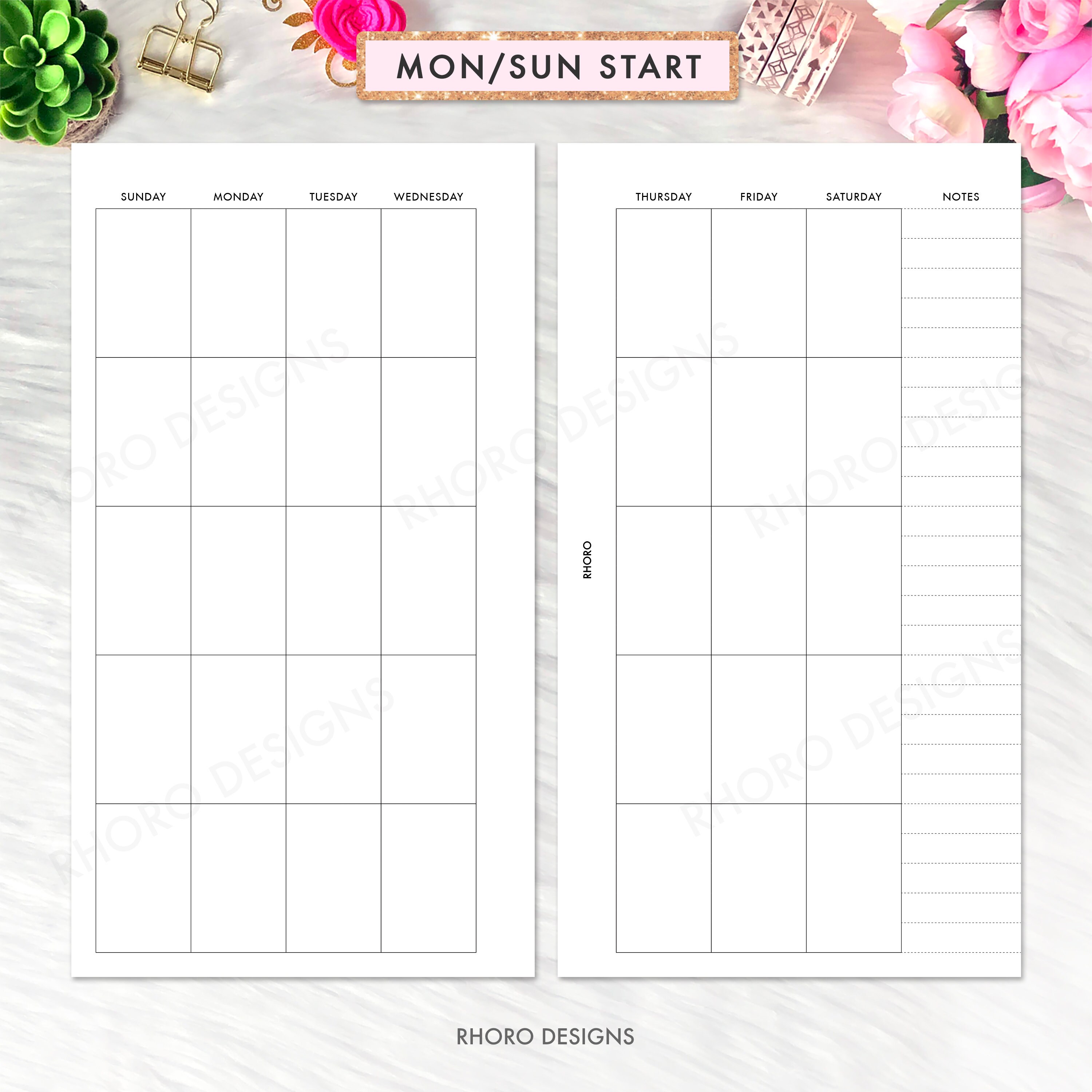 Personal Planner Inserts Printable Personal Monthly Inserts - Etsy