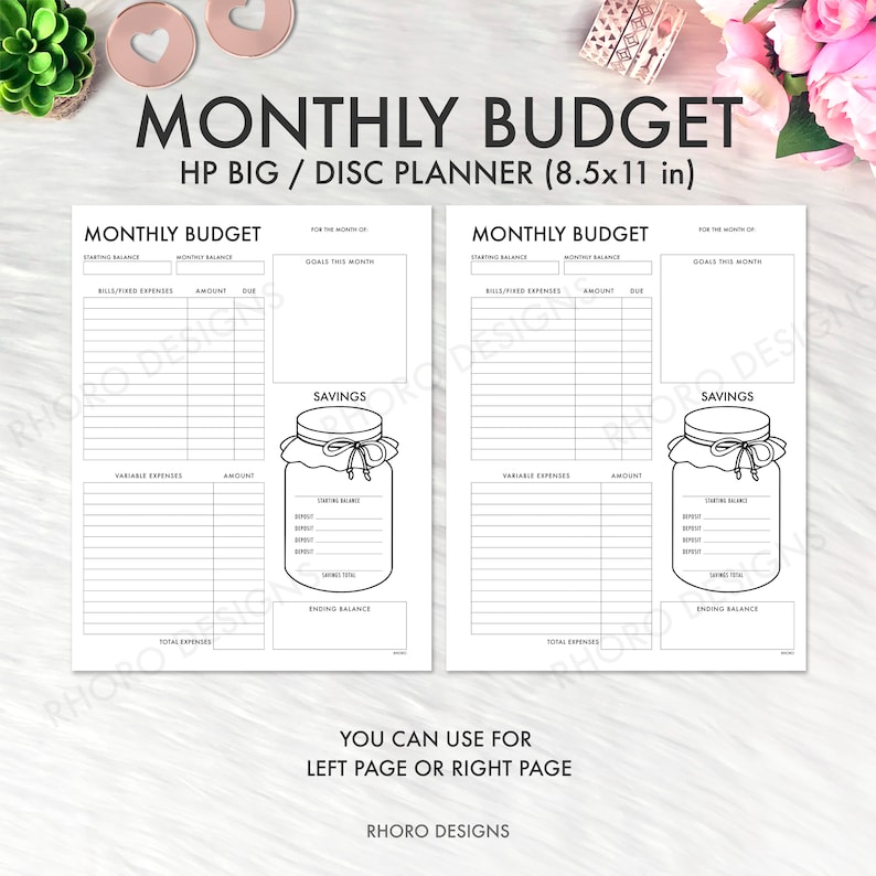 Happy Planner Budget Printable, Monthly Budget, Happy Planner Big Budget Inserts, Monthly Budget Printable, Happy Planner Budget Inserts image 2