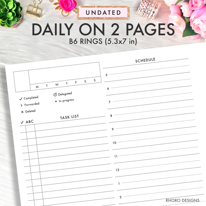 B6 Rings Inserts Printable B6 Rings Planner Inserts B6 Rings - Etsy