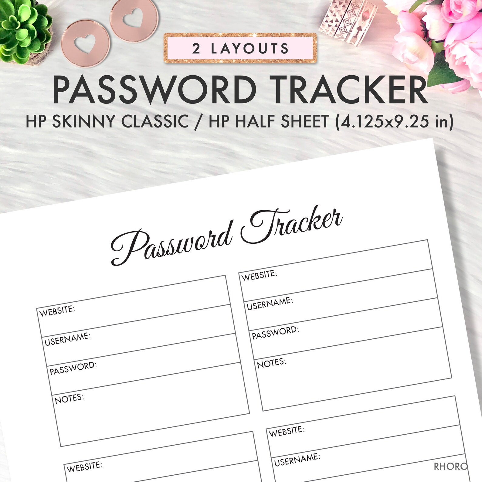 SKINNY CLASSIC Happy Planner Printable Inserts Password - Etsy