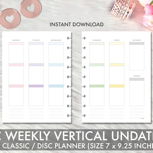 CLASSIC Happy Planner Inserts ERIN CONDREN Pastel, Happy Planner Inserts Printable, Weekly Vertical, Undated, Happy Planner Printable 2025