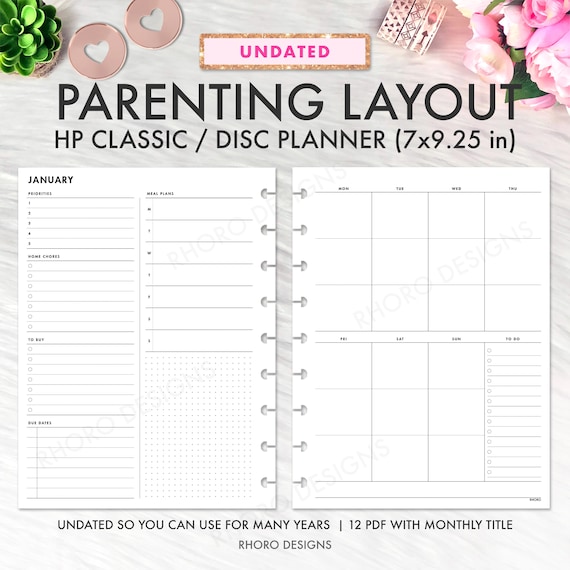 CLASSIC HAPPY PLANNER Parenting Layout Printable Insert Pdf, Parenting Layout Weekly Undated Happy Planner Refill Printable Inserts Planner