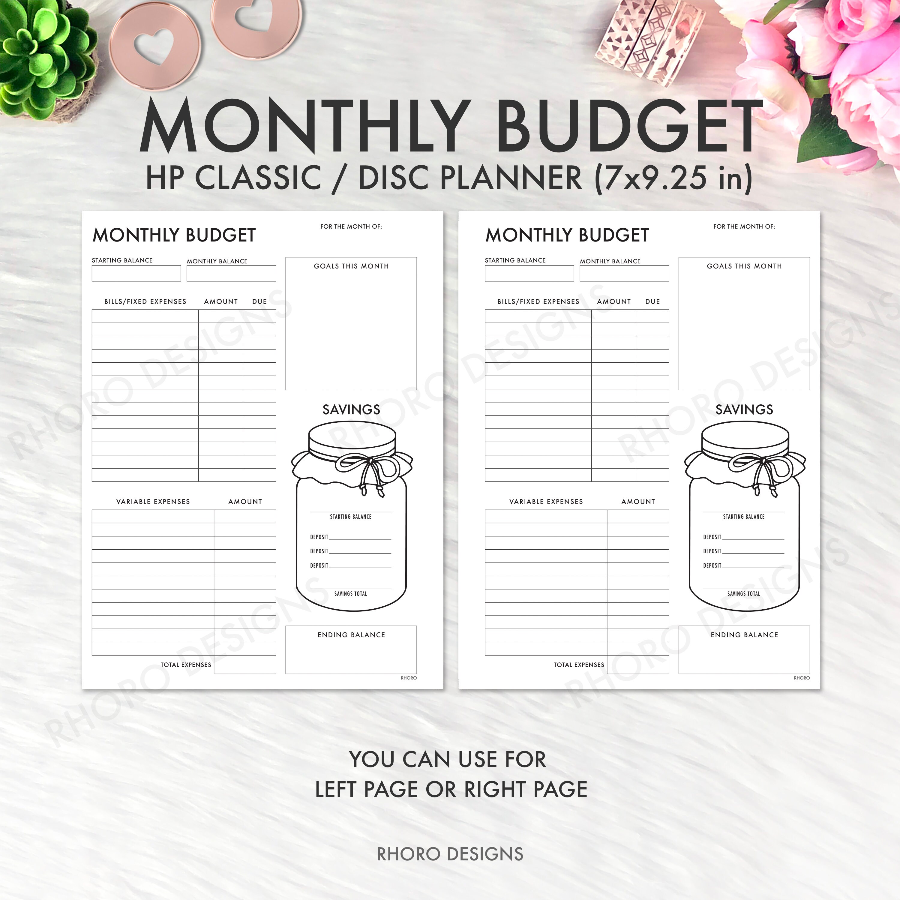 Happy Planner Classic Inserts Monthly Budget Happy Planner - Etsy