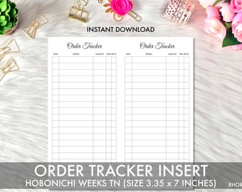 Hobonichi Weeks Printable Insert Order Tracker, Order Tracker Printable Hobonichi Weeks Insert, Online Shopping Tracker Insert, Hobo 2026