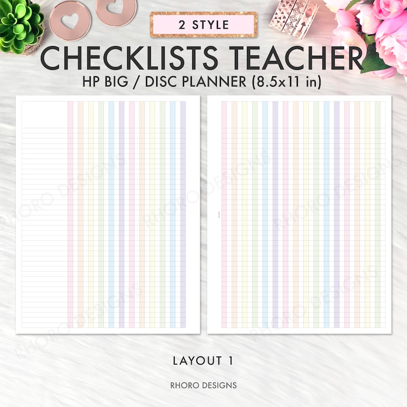 Big Teacher Happy Planner Classroom Checklist Printable Etsy