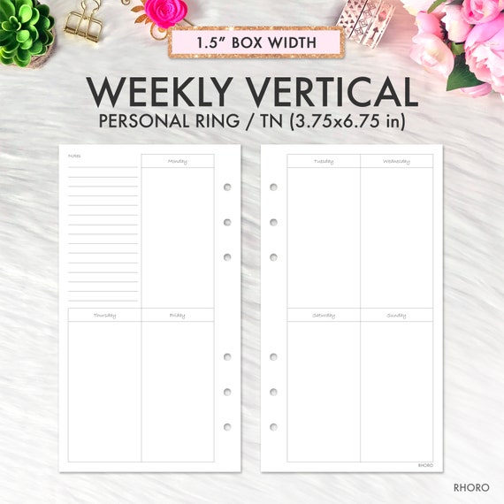 Paper &amp; Party Supplies Calendars &amp; Planners Paper A6 Weekly Planner ...