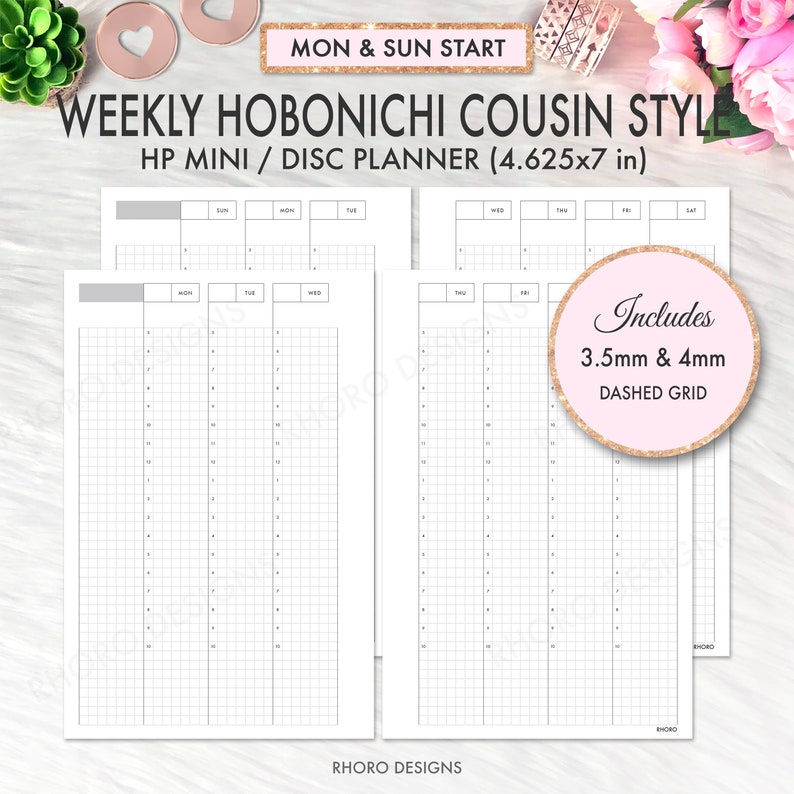 Happy Planner Printable Mini, Hobonichi Weekly Cousin, Mini Happy ...
