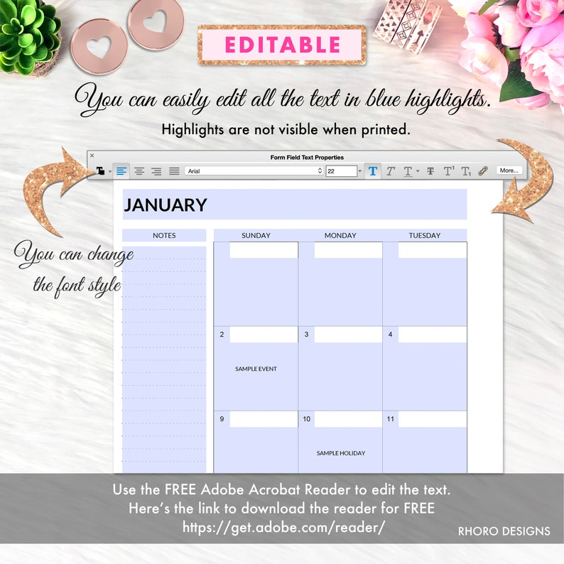 EDITABLE Happy Planner Big Inserts Monthly Planner Month Etsy