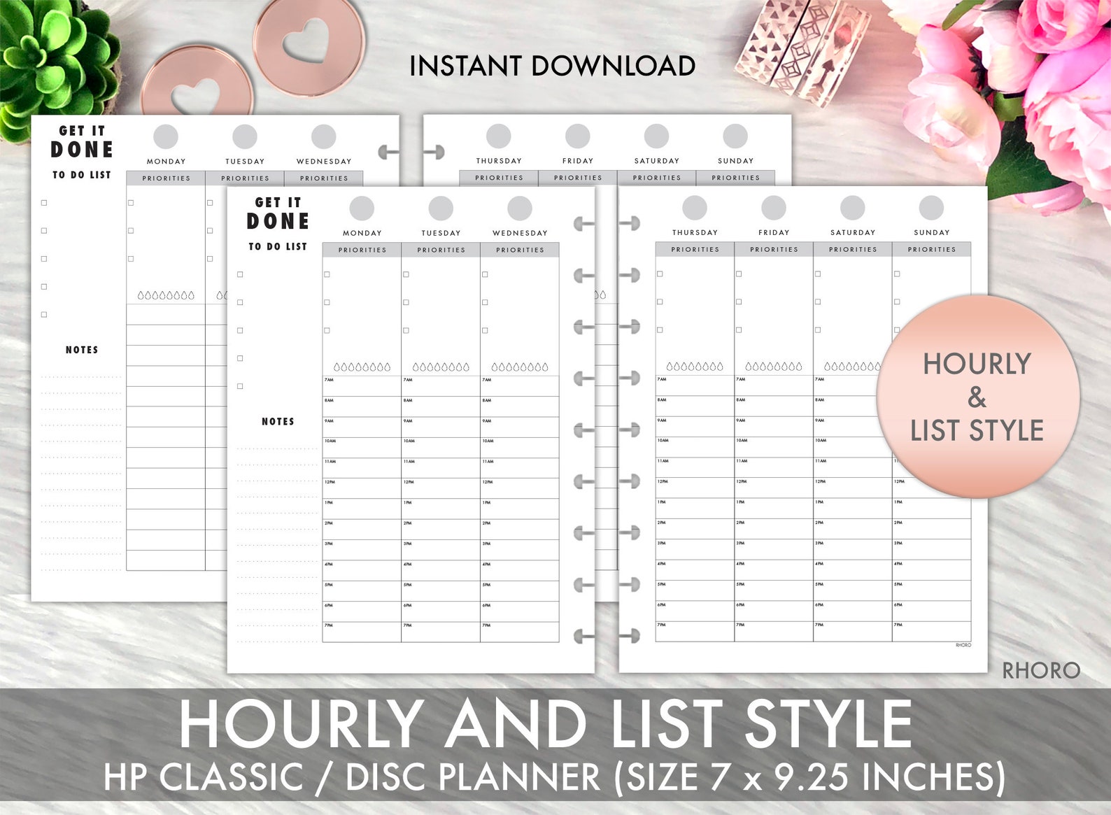 Classic Happy Planner Inserts, Happy Planner Inserts Printable, Hourly ...