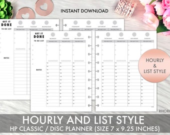 Classic Happy Planner Inserts, Happy Planner Inserts Printable, Hourly Inserts, Undated, Mambi Classic, Happy Planner Printable Inserts