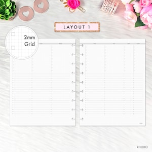 Classic Happy Planner Inserts, Weekly Grid with Time, Weekly Undated, Happy Planner Classic Printable Inserts, Weekly Undated, Weekly Refill image 2