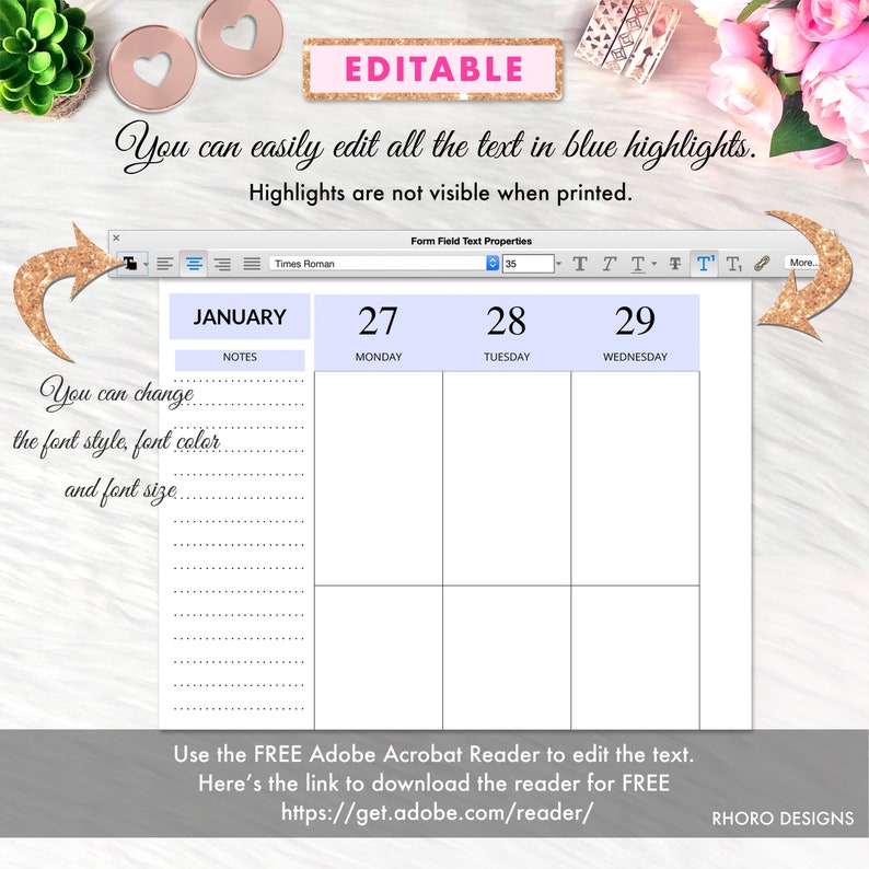 EDITABLE Classic Happy Planner Inserts Happy Planner Inserts Etsy