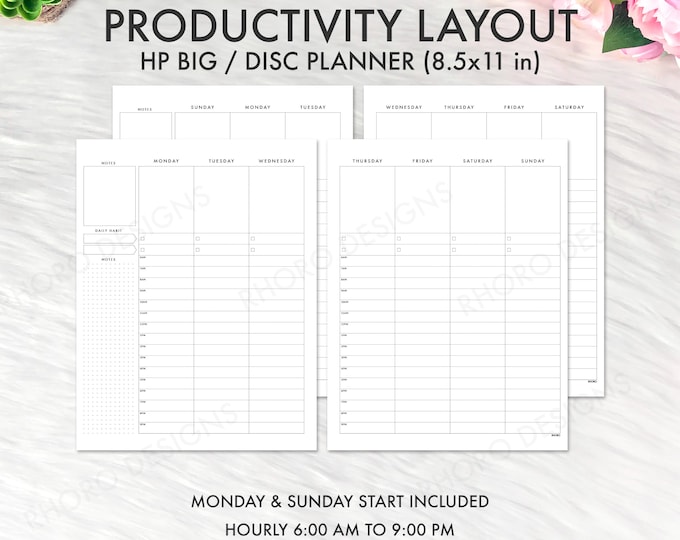 Editable BIG Happy Planner Vertical Inserts, Printable Weekly Planner ...