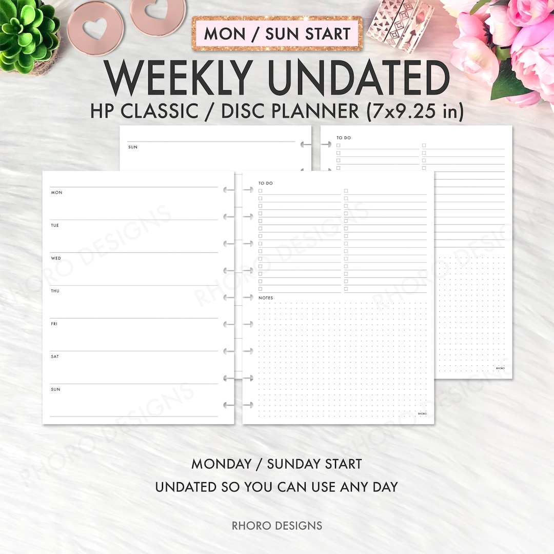 Classic Happy Planner Inserts, Happy Planner Inserts Printable, Weekly ...