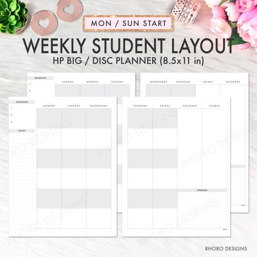 Happy Planner Student Inserts Printable Happy Planner Big - Etsy