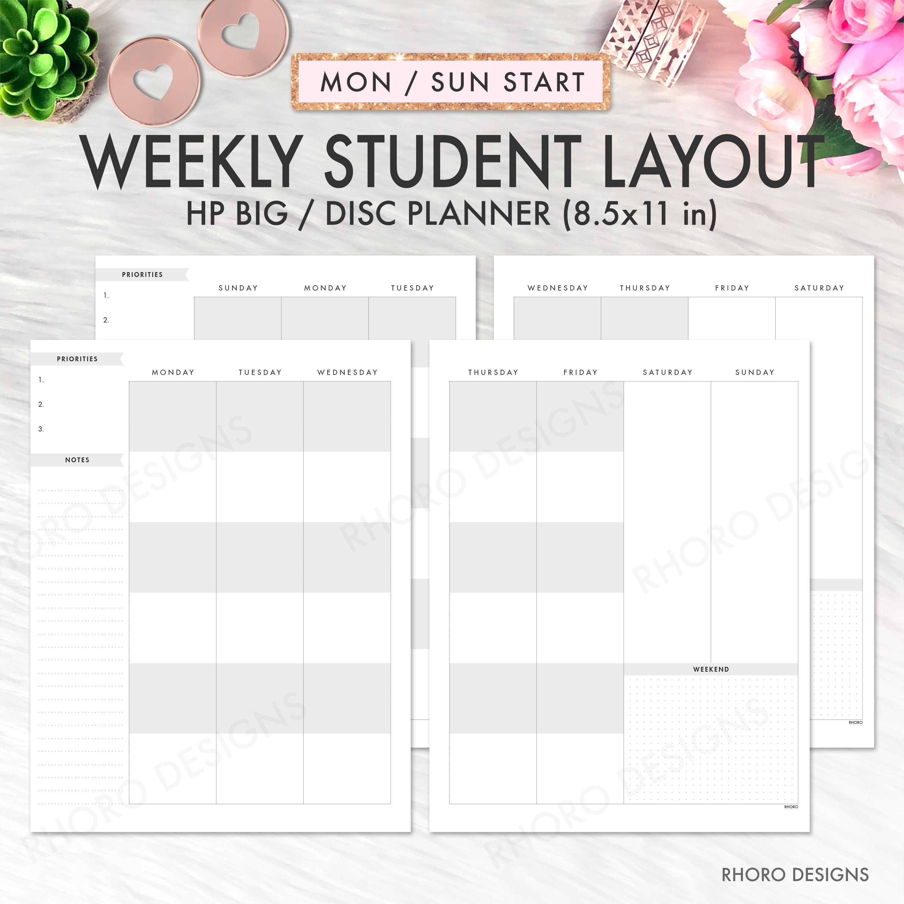 BIG Happy Planner Printable Happy Planner Student Layout - Etsy