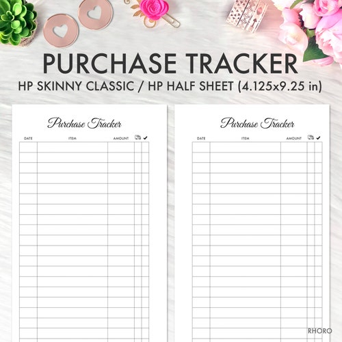 SKINNY CLASSIC Happy Planner Printable Inserts Bill Tracker - Etsy