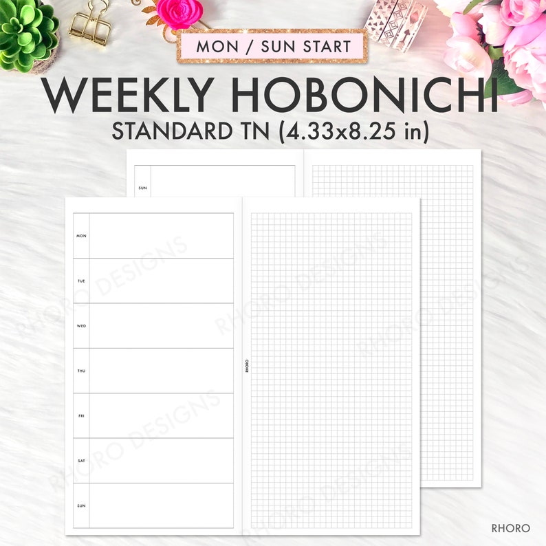 Standard TN Insert Standard TN Printable Hobonichi Weeks | Etsy