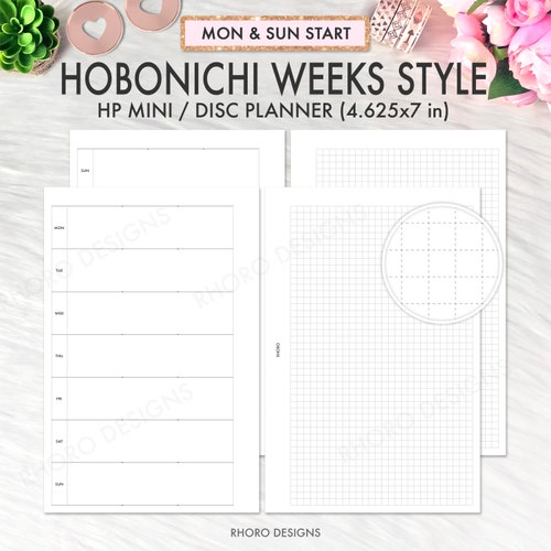 MINI HAPPY PLANNER Einsätze, druckbare Happy Planner Einsätze, Happy Planner Mini, Hobonichi Wochen Grid Style Bundle, Grid Minimalist Einsätze