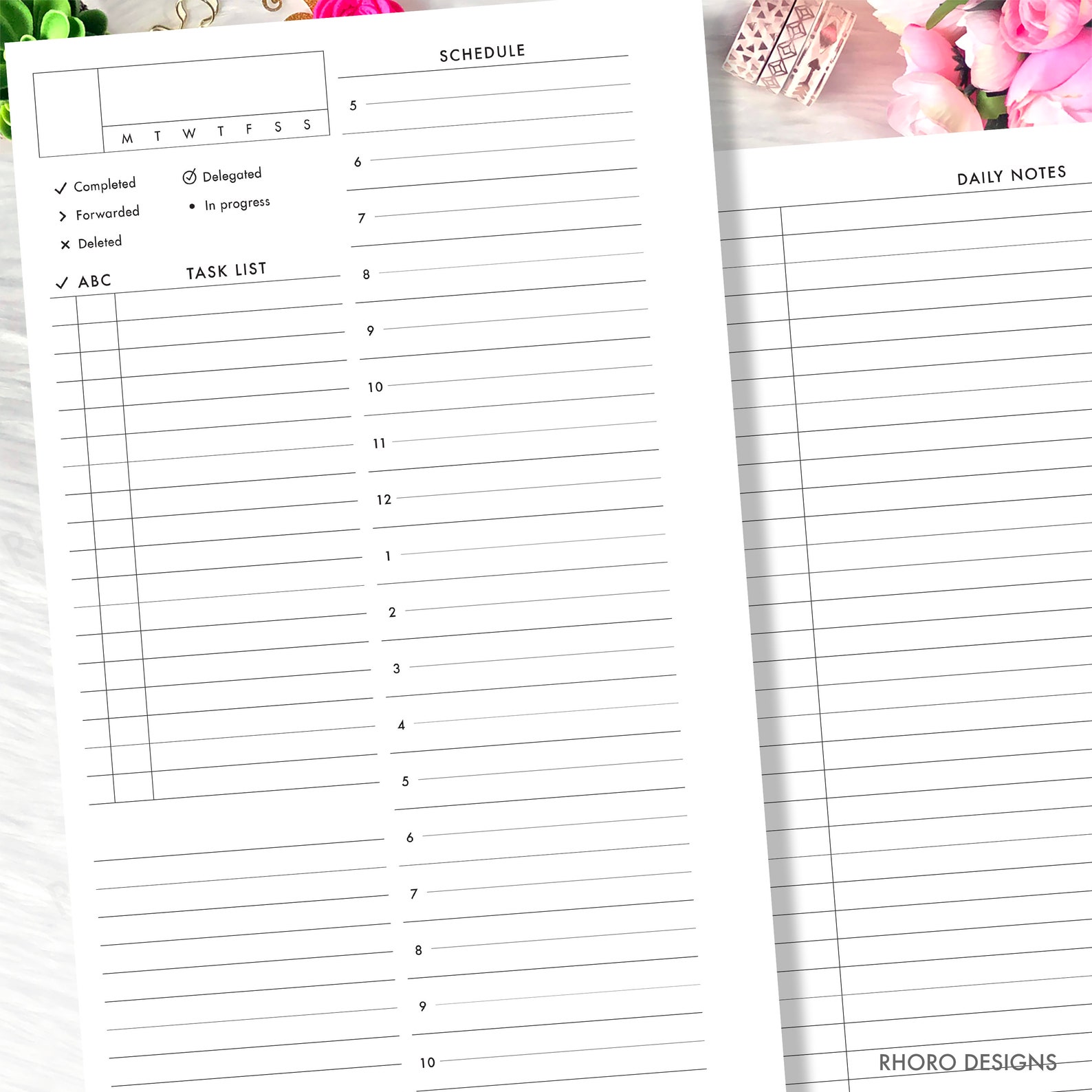 Franklin Covey Inserts, Daily on 2 Pages Inserts, DO2P, Franklin Covey Compact Inserts, Two Page