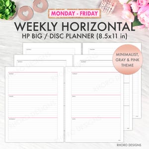 BIG HAPPY PLANNER Printable Insert, Teacher School Academic Weekly Horizontal, Happy Planner Big Horizontal Refill Printable Inserts Pdf