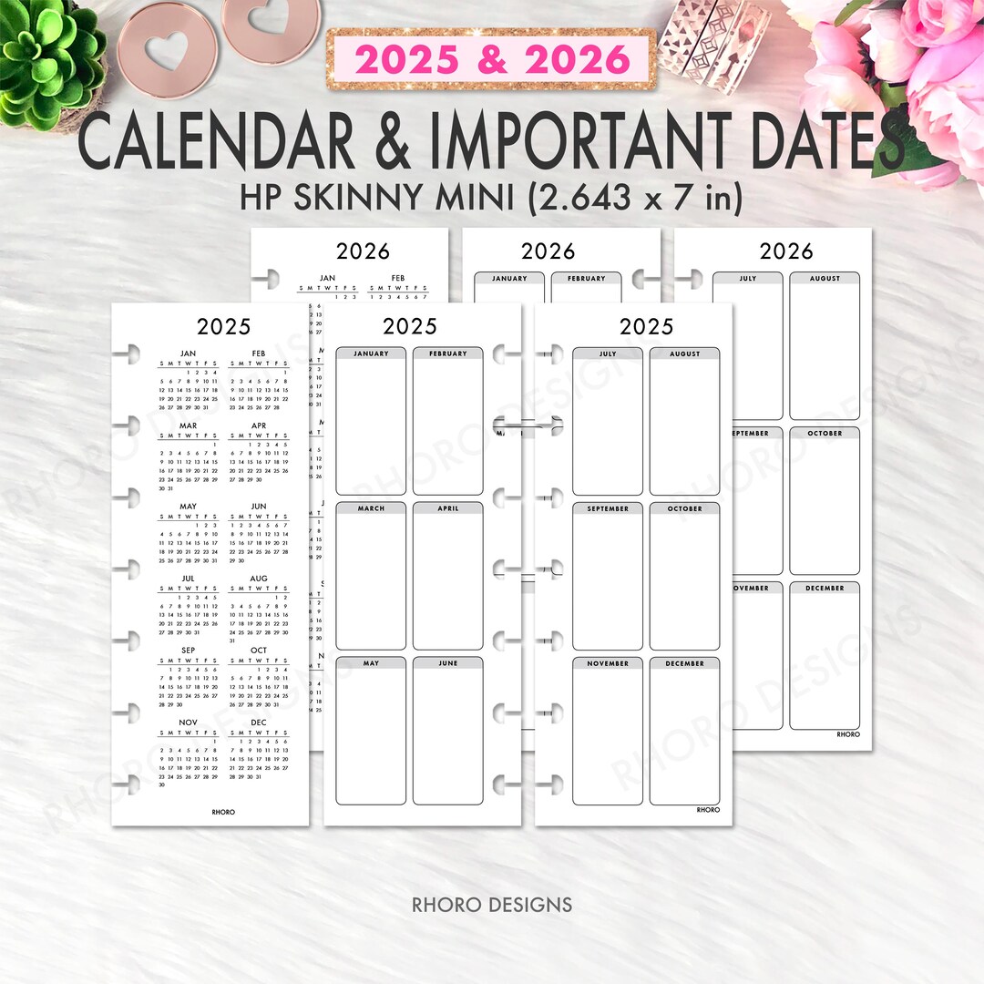 SKINNY MINI Happy Planner Inserts, Happy Planner Skinny Mini Printable ...