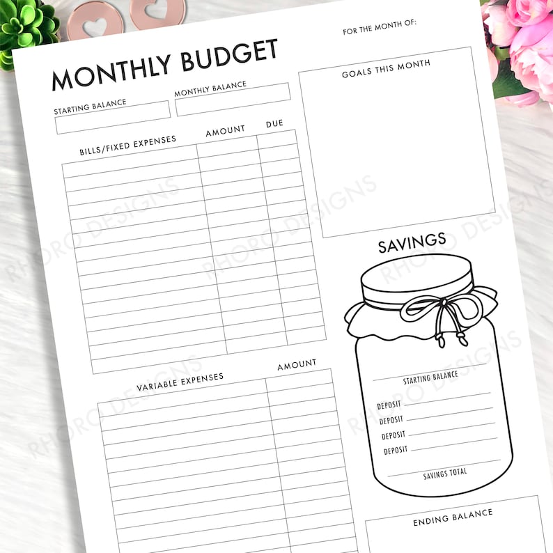 Happy Planner Budget Printable, Monthly Budget, Happy Planner Big Budget Inserts, Monthly Budget Printable, Happy Planner Budget Inserts image 1