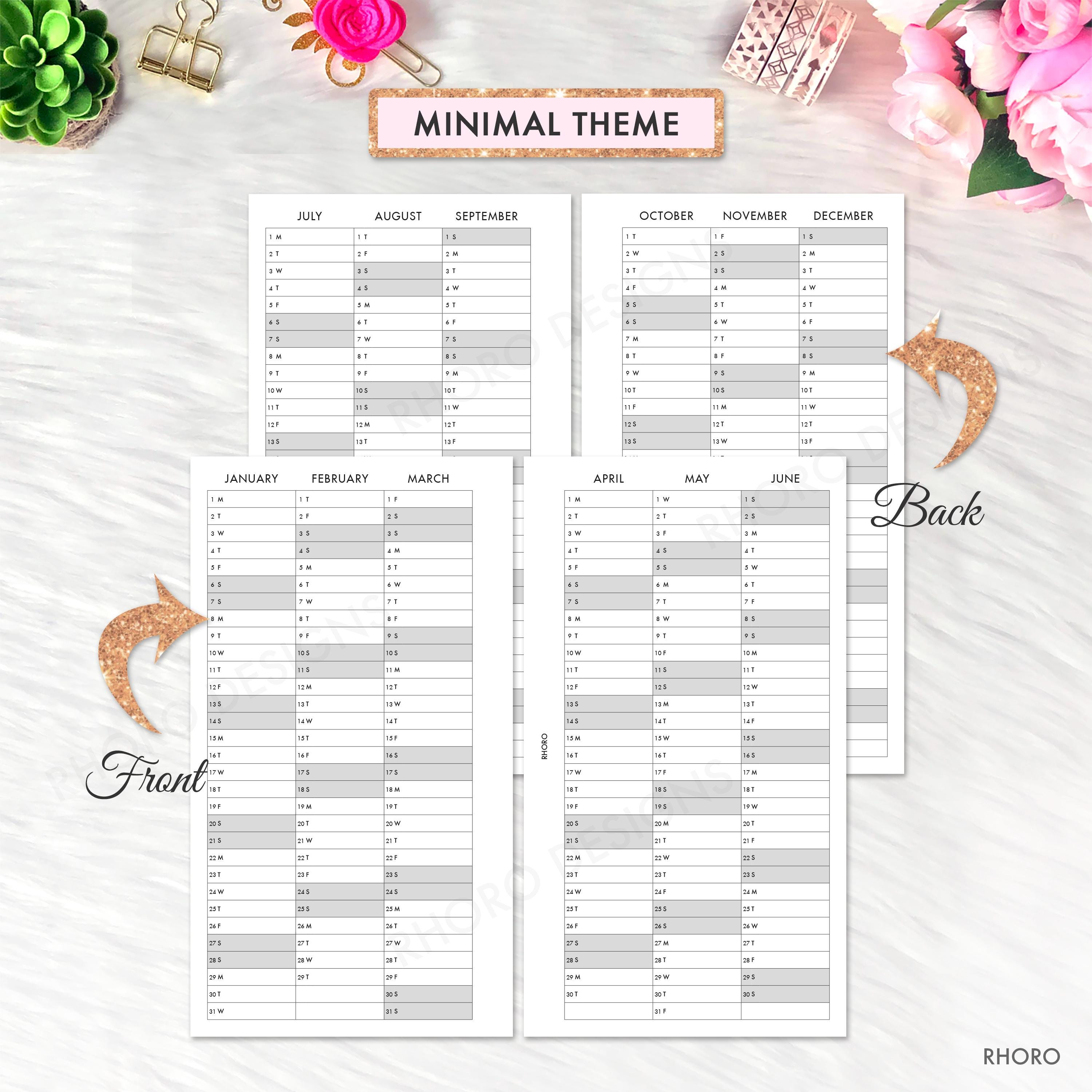 2025 2026 Personal Planner Inserts Printable, Personal Year at A Glance ...