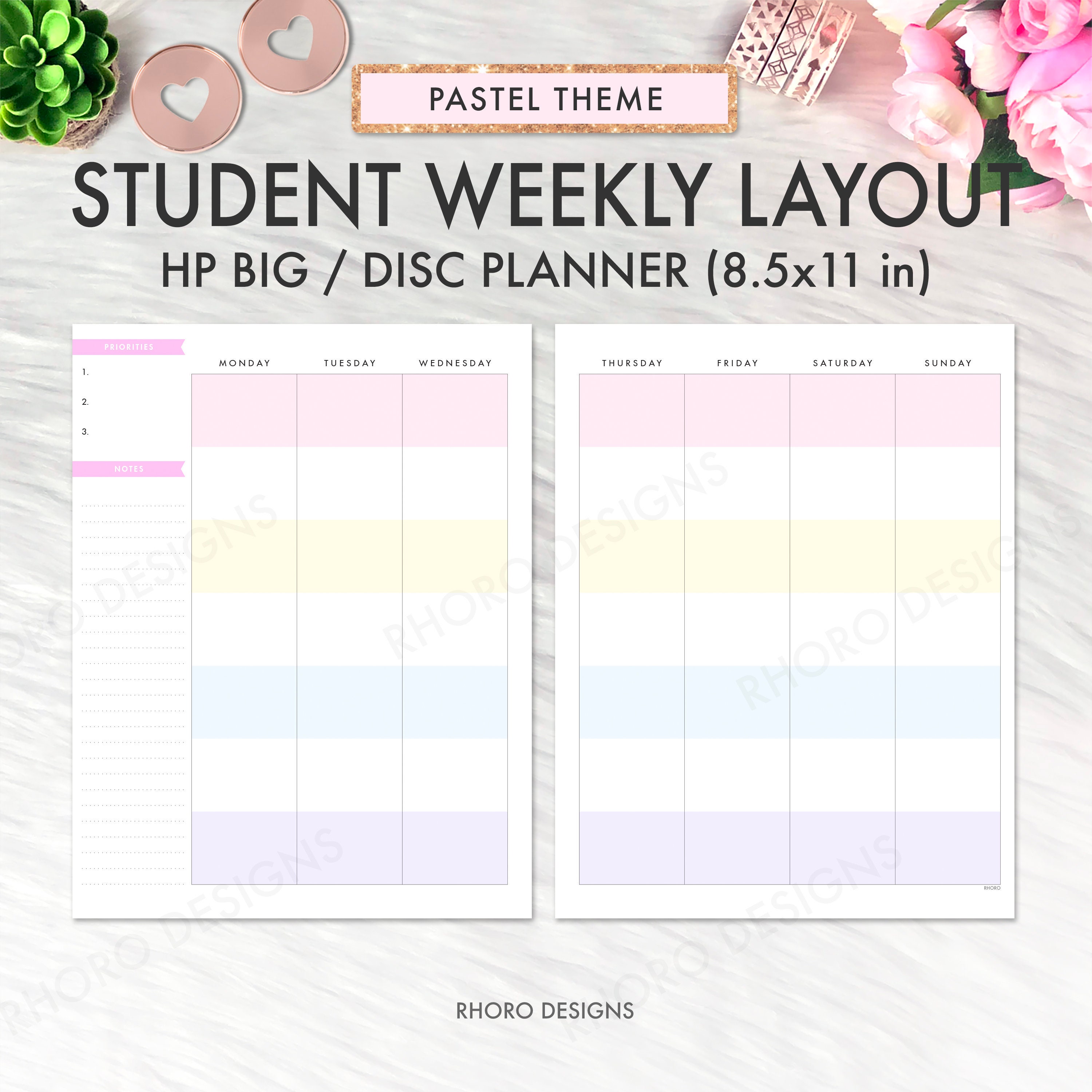 Happy Planner Student Inserts Printable Happy Planner Big Etsy